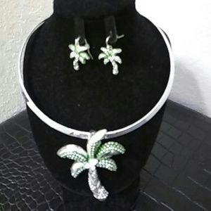 Bling Palm Tree Enhancer Necklace Set